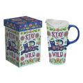 Ceramic Travel Cup, 17 OZ., w/box, Stay Wild