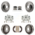 Transit Auto Front Rear Disc Brake Caliper Rotors Drums Ceramic Pads Kit (8Pc) For Honda Civic Acura EL KC8-100856C
