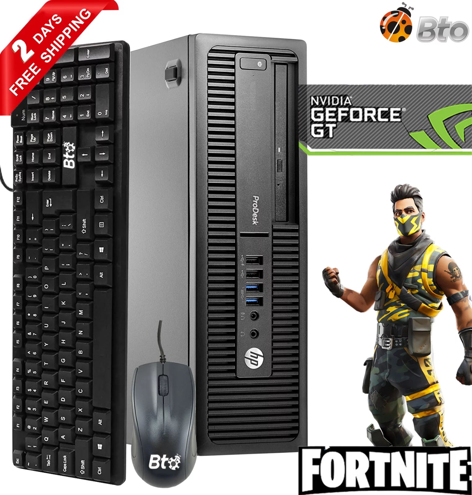 Restored Gaming HP 600 G1 SFF Computer Core i5 4th, 8GB Ram, 1TB HDD, 240GB SSD, NVIDIA GT 730, Keyboard and Mouse, Wi-Fi, Win10 Home Desktop PC (Refurbished)