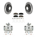 Transit Auto Rear Disc Brake Coated Caliper Drilled Slotted Rotors And Ceramic Pads Kit For 2003-2005 Mazda 6 KCD-100511C