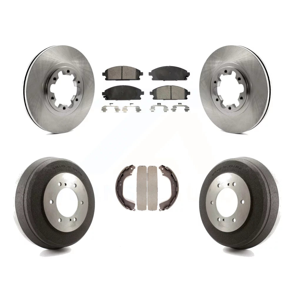 Transit Auto - Front Rear Disc Brake Rotors Ceramic Pads And Drum Kit For Nissan Pathfinder INFINITI QX4 K8T-103687