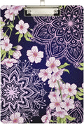 FMSHPON Mandala Cherry Blossoms Flowers Clipboard Hardboard Wood Nursing Clip Board and Pull for Standard A4 Letter 13x9 inches