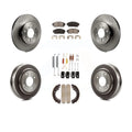 Transit Auto - Front Rear Disc Brake Rotors Ceramic Pads And Drum Kit (7Pc) For Honda Civic K8T-102212