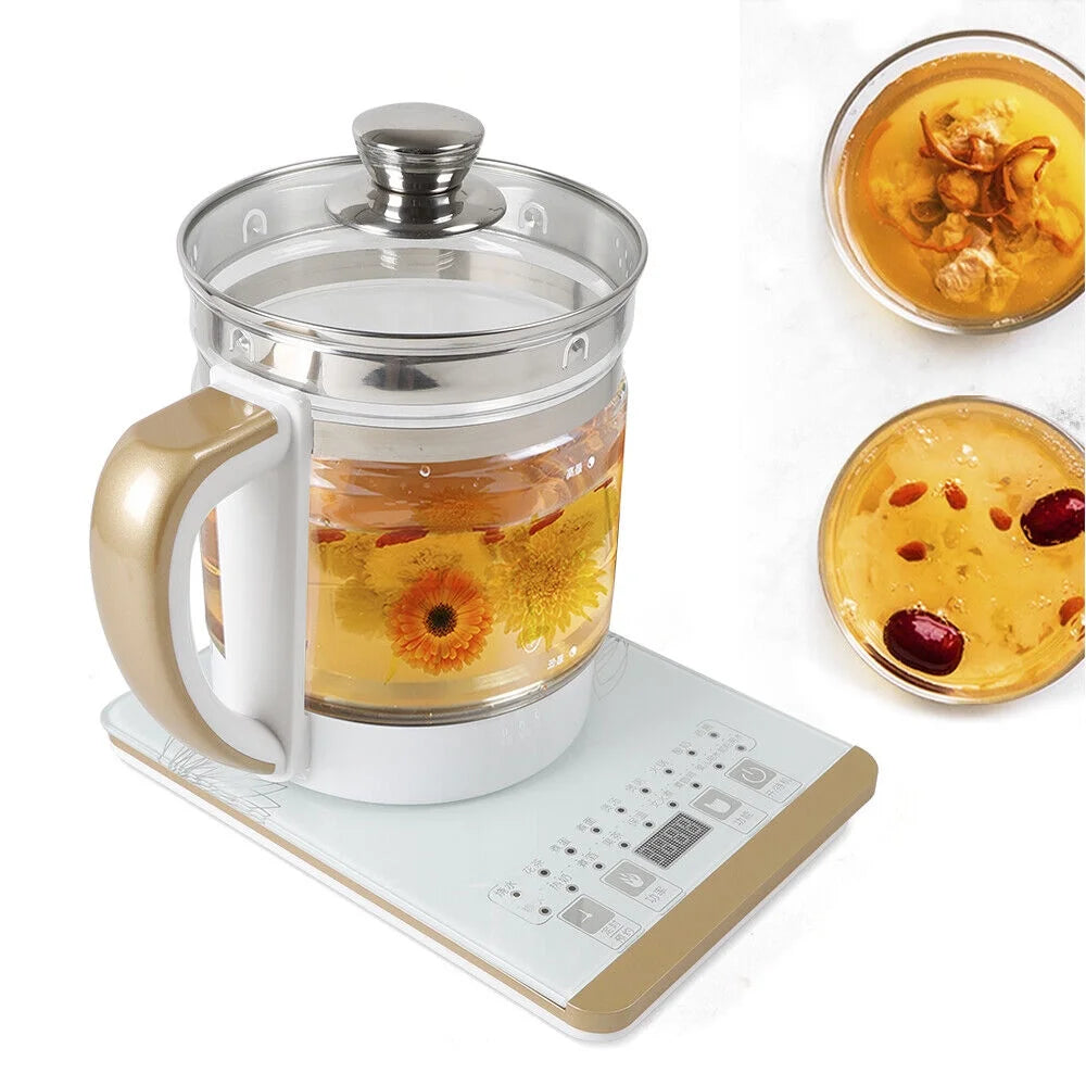 Wuzstar 110V Electric Kettle Health Pot 2L Multi-function Beverage Tea Maker Glass Tea Kettle Egg Cooker W/ Smart Touch Screen