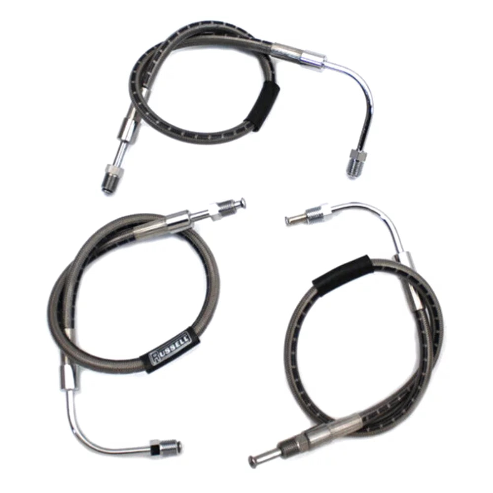 Stainless Steel Front Brake Hose 3-pc For Harley-Davidson