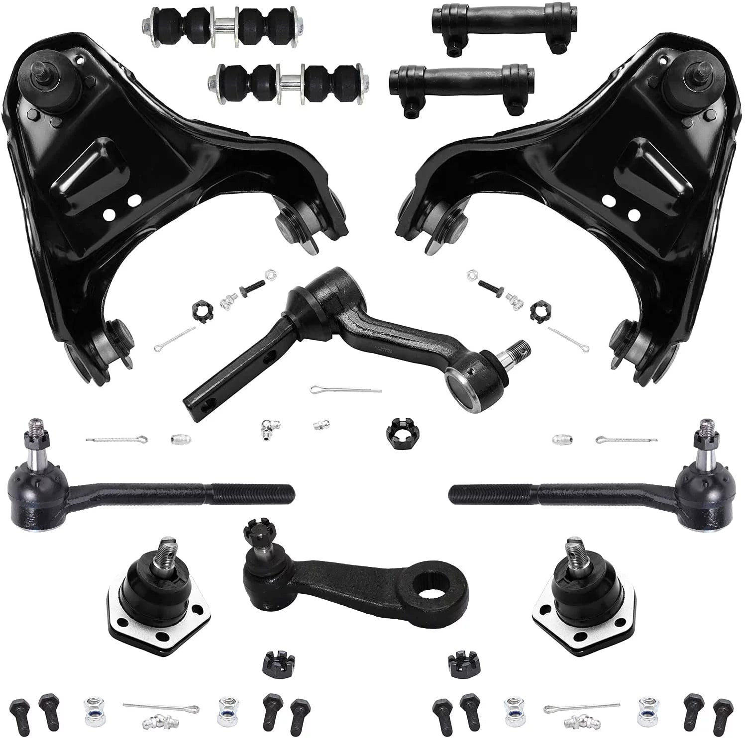 Detroit Axle - 4WD Front End Suspension Kit for Chevy Blazer S10 GMC Sonoma Jimmy Isuzu Hombre Upper Control Arms Ball Joints Lower Ball Joints Sway Bars Outer Tie Rods Idler & Pitman Arm - 12pc