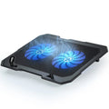 TopMate C302 Laptop Cooling Pad for 10-15.6 Laptops, Ultra Slim Laptop Cooling Fans with 2 Quiet Fans and Blue LED Light, Notebook Computers Cooler Mat with Built-in USB Cable Plug and Play