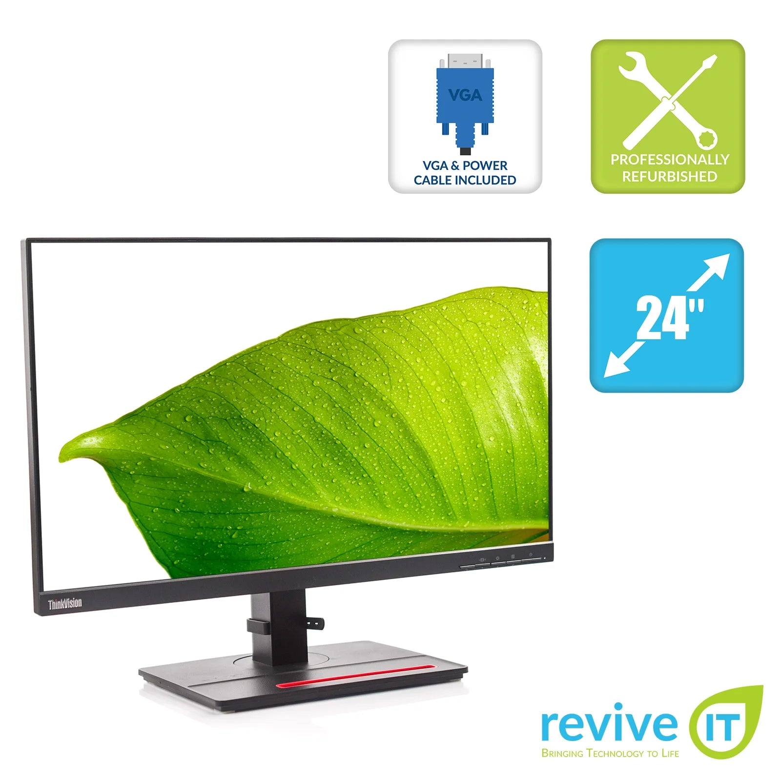 Used Lenovo P24Q-20 24 Widescreen 2560x1440 16:9 LCD Monitor USB HDMI DP - Grade B