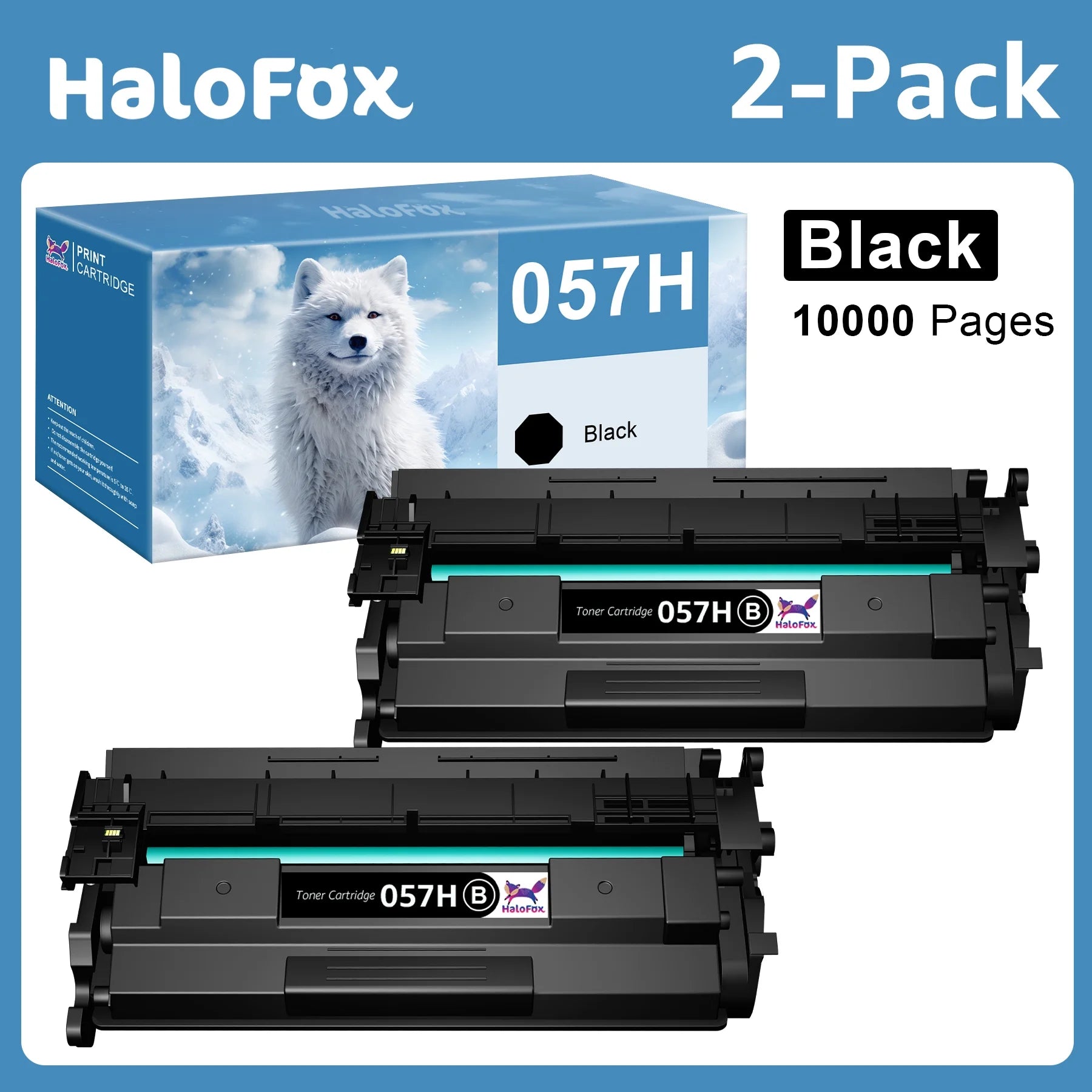 057H Black Toner Cartridge CRG-057 057H High-Yield Toner Cartridges For Canon 057H 057 ImageCLASS LBP-200 Series LBP-226dw 227dw 228dw 228x 236dw 237dw MF440 Series 445dw 448dw 449dw CRG 057, 2-Pack