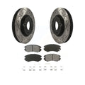 Transit Auto - Front Coated Drilled Slotted Disc Brake Rotors And Semi-Metallic Pads Kit For 2006-2010 Hyundai Sonata 3.3L KDS-100084