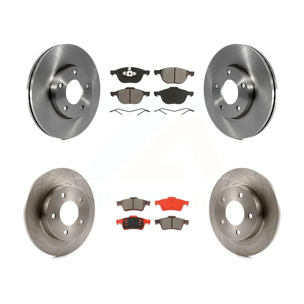 Transit Auto - Front Rear Disc Brake Rotors And Semi-Metallic Pads Kit For 2004-2005 Mazda 3 2.0L K8S-101243