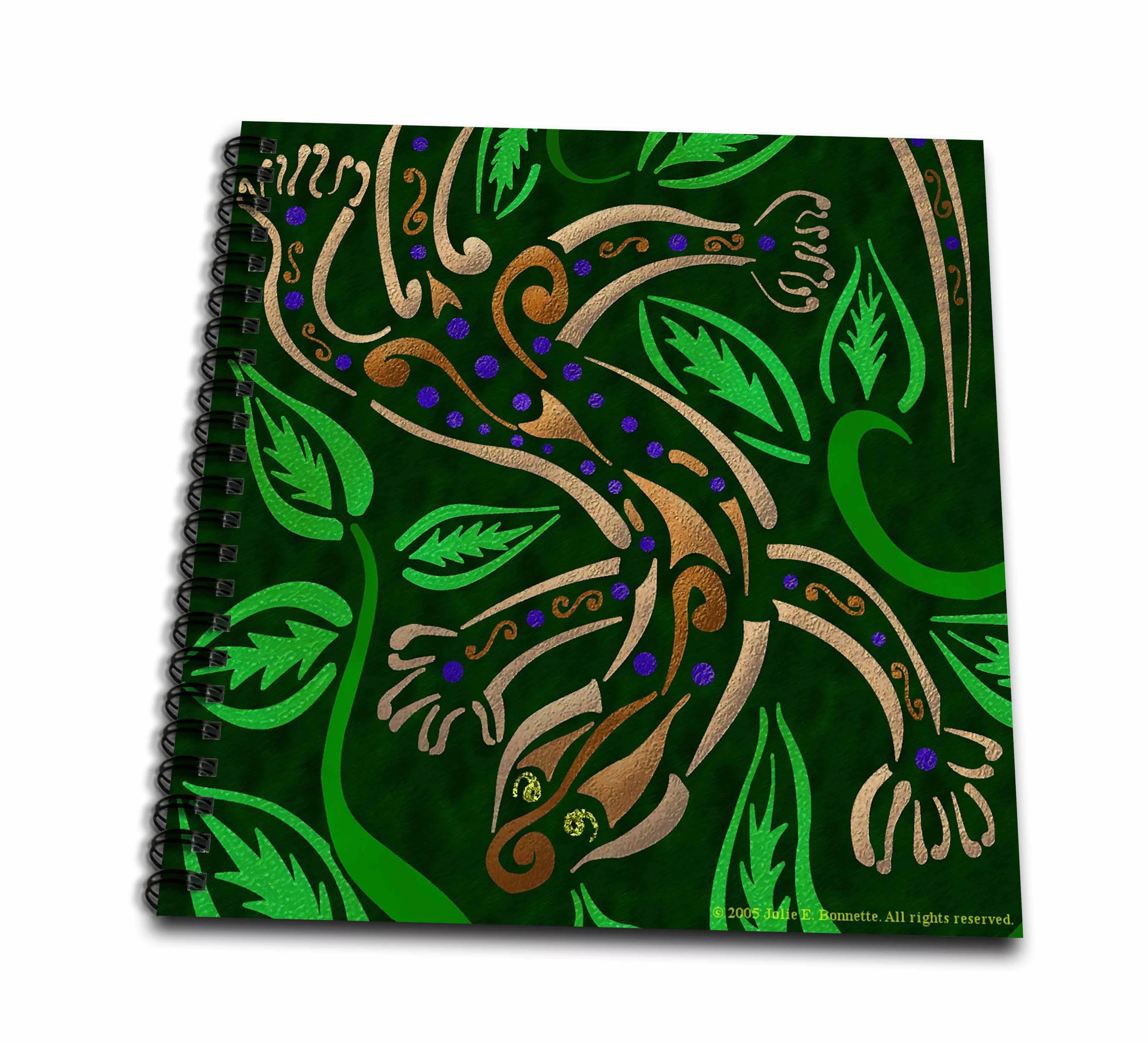 3dRose Gecko Tribal Abstract Reptile Digital Art - Drawing Book, 8 by 8-inch