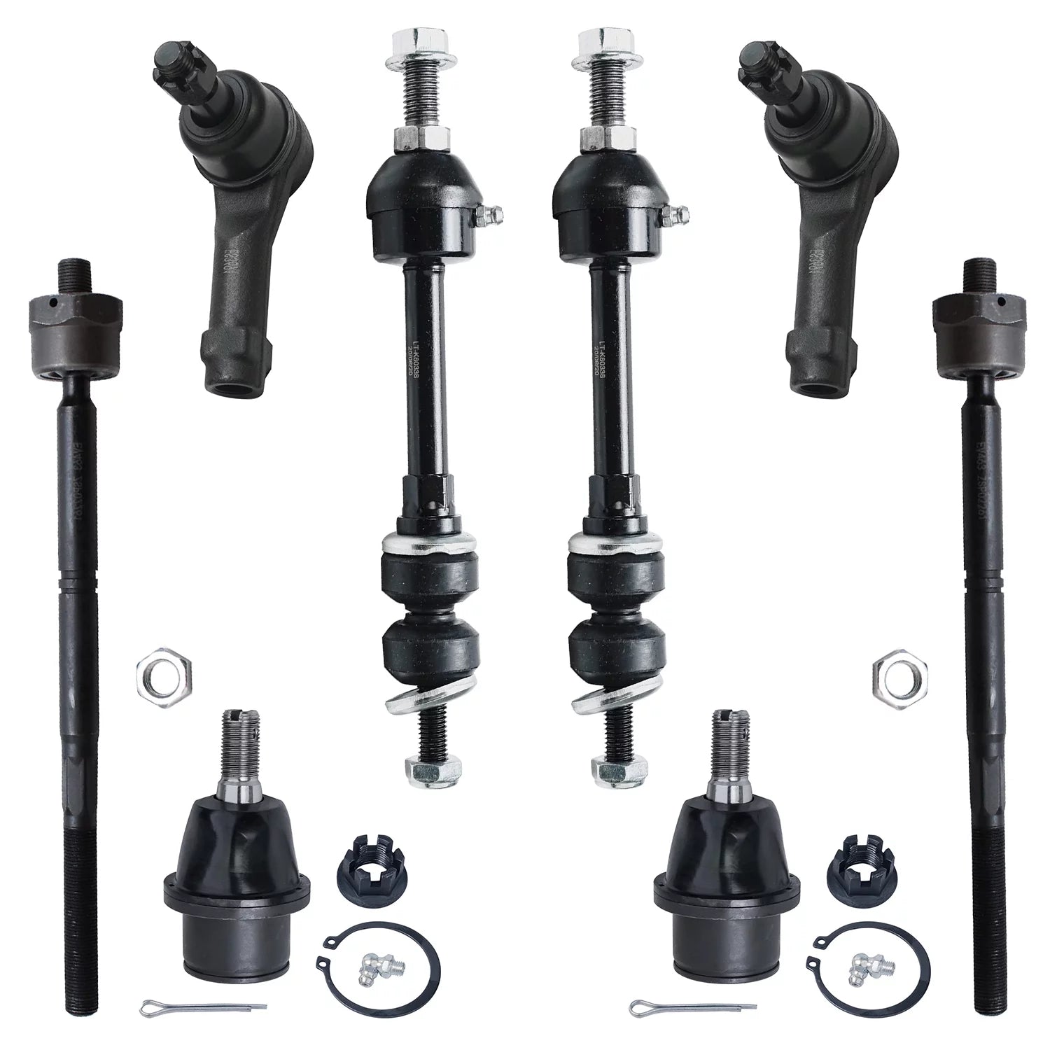 Detroit Axle - 4WD Front Suspension Kit for 2005-2008 Ford F-150 Lincoln Mark LT 2 Lower Ball Joints 2 Sway Bar End Links 4 Inner & Outer Tie Rod End Links 2006 2007 Replacement