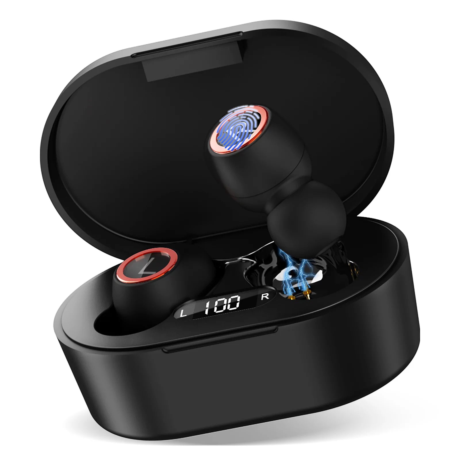 UX923 Wireless Earbuds Bluetooth 5.0 Sport Headphones Premium Sound Quality Charging Case Digital LED Display Earphones Built-in Mic Headset for Nokia 7.1