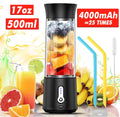 Mini Blender Personal Portable Blender Small Smoothies Blender, Tanbaby 500ml Portable Juicer Cup for Smoothies Shakes with 4000mAh Tpye-C Rechargeable, for Traveling, Outdoor, Gym, Office (Black)