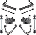 ASTARPRO 10pcs 2WD Front Suspension Kit Front Upper Control Arms Lower Ball Joints Sway Bars Tie Rods Compatible With 99-06 Silverado Sierra 1500
