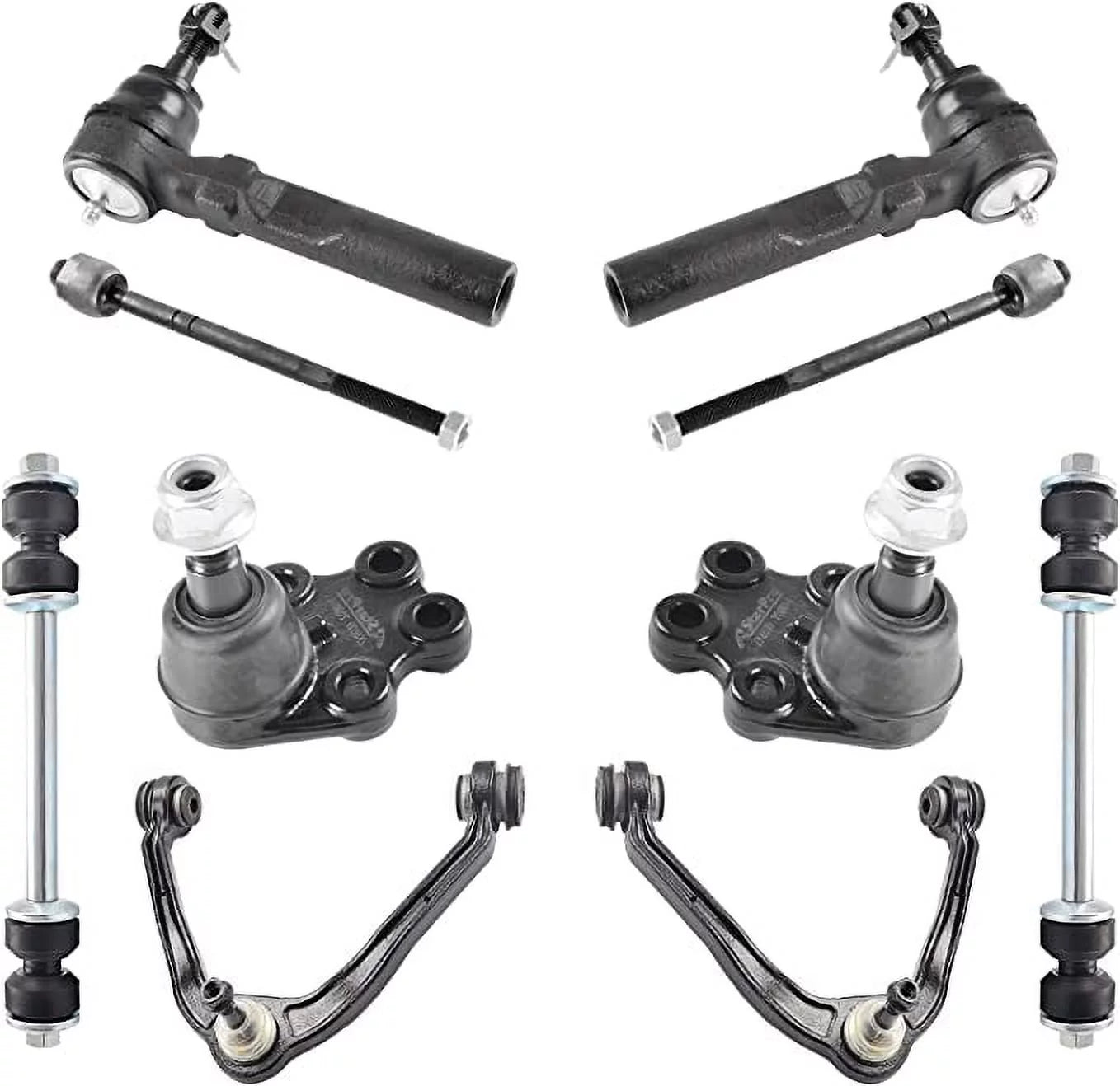 ASTARPRO 10pcs 2WD Front Suspension Kit Front Upper Control Arms Lower Ball Joints Sway Bars Tie Rods Compatible With 99-06 Silverado Sierra 1500