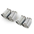 102 mm Stainless Steel Straight Cut Chrome Quad Tips Tail Pipe Set