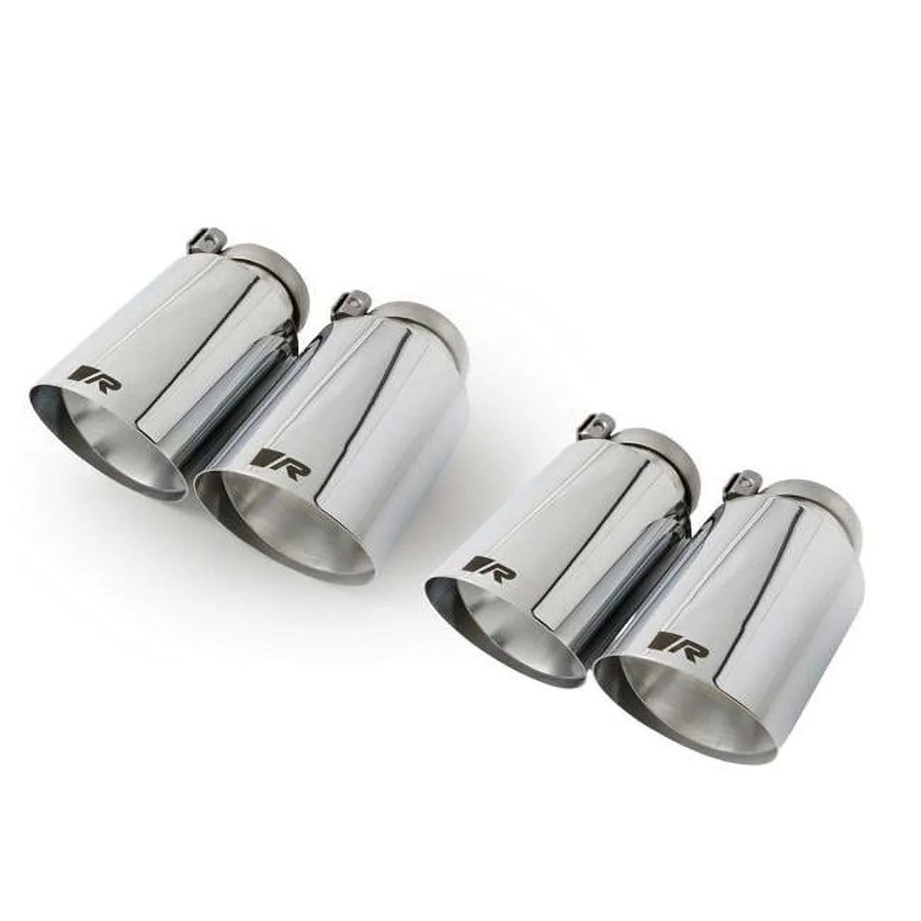 102 mm Stainless Steel Straight Cut Chrome Quad Tips Tail Pipe Set