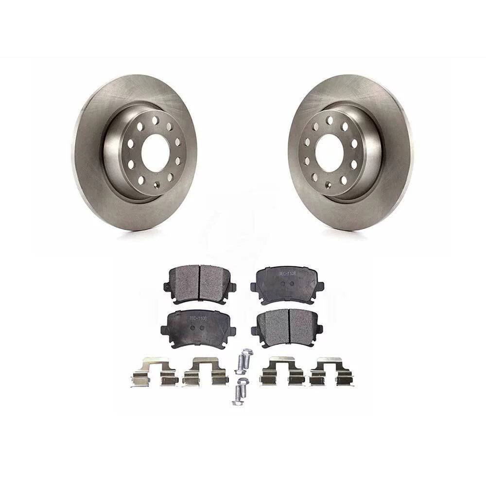 Teledu Rear Ceramic Brake Pads & Rotors Kit For Audi Volkswagen 282mm Diameter Rotor