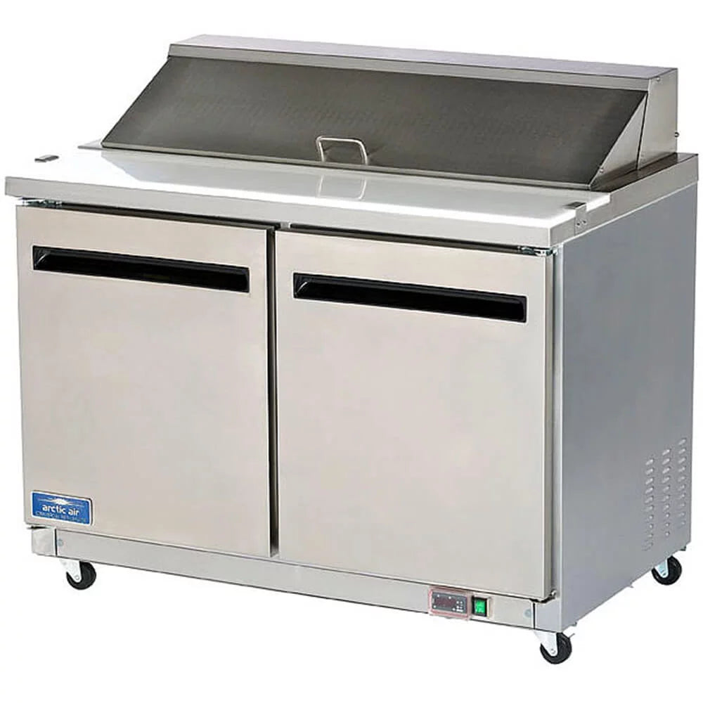 Arctic Air Double Door Mega-top Sandwich / Salad Prep Table, 12 Cu Ft, Stainless Steel, AMT48R