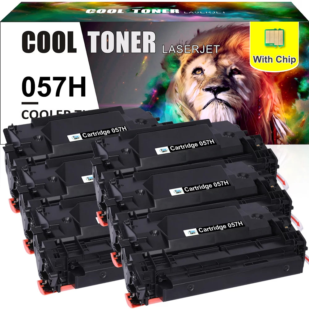 Cool Toner Compatible Toner for Canon 057H CRG-057H with chip imageCLASS MF445dw MF448dw LBP227dw LBP226dw (Black, 6-Pack)