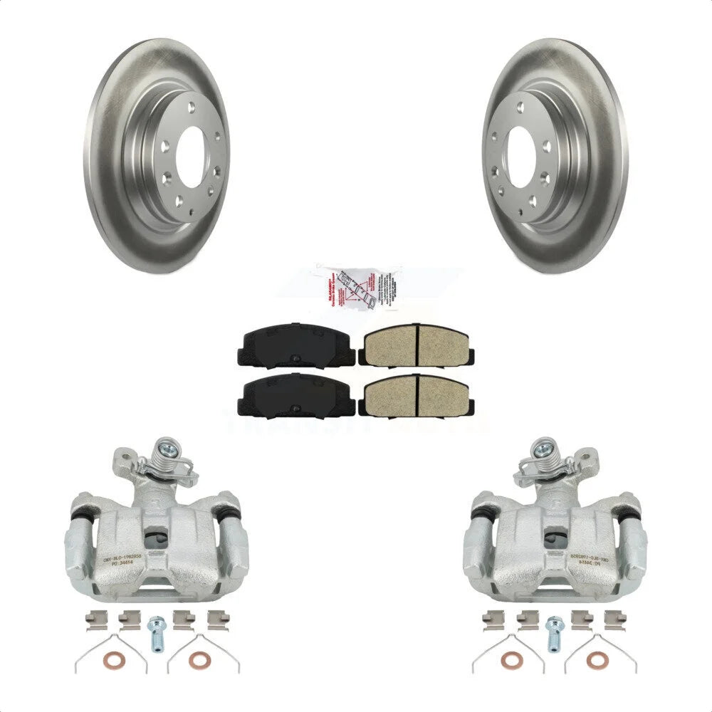 Transit Auto Rear Disc Brake Caliper Coated Rotors And Semi-Metallic Pads Kit For 2003-2005 Mazda 6 KCG-101160N