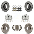 Transit Auto Front Rear Disc Brake Caliper Rotors Drums Semi-Metallic Pads Kit (8Pc) For Chevrolet Aveo Spark Aveo5 Pontiac G3 Suzuki Wave Wave5 Swift+ KC8-101506N