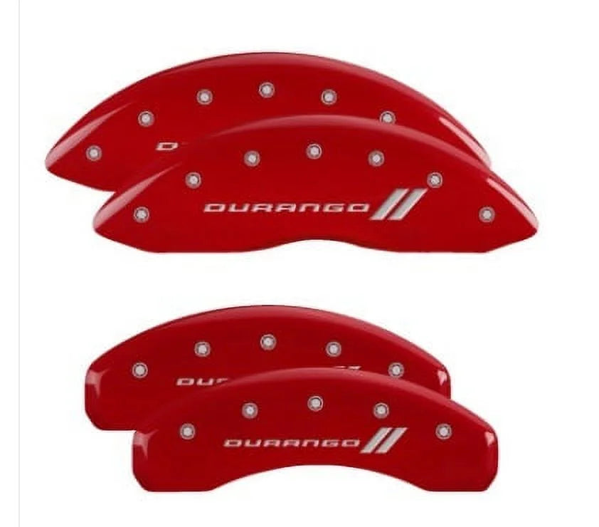 MGP Caliper Covers 12204SDGORD Durango Script Logo - Red Powder Coat - Set of 4 Fits select: 2017-2019 DODGE DURANGO GT, 2014-2016 DODGE DURANGO LIMITED