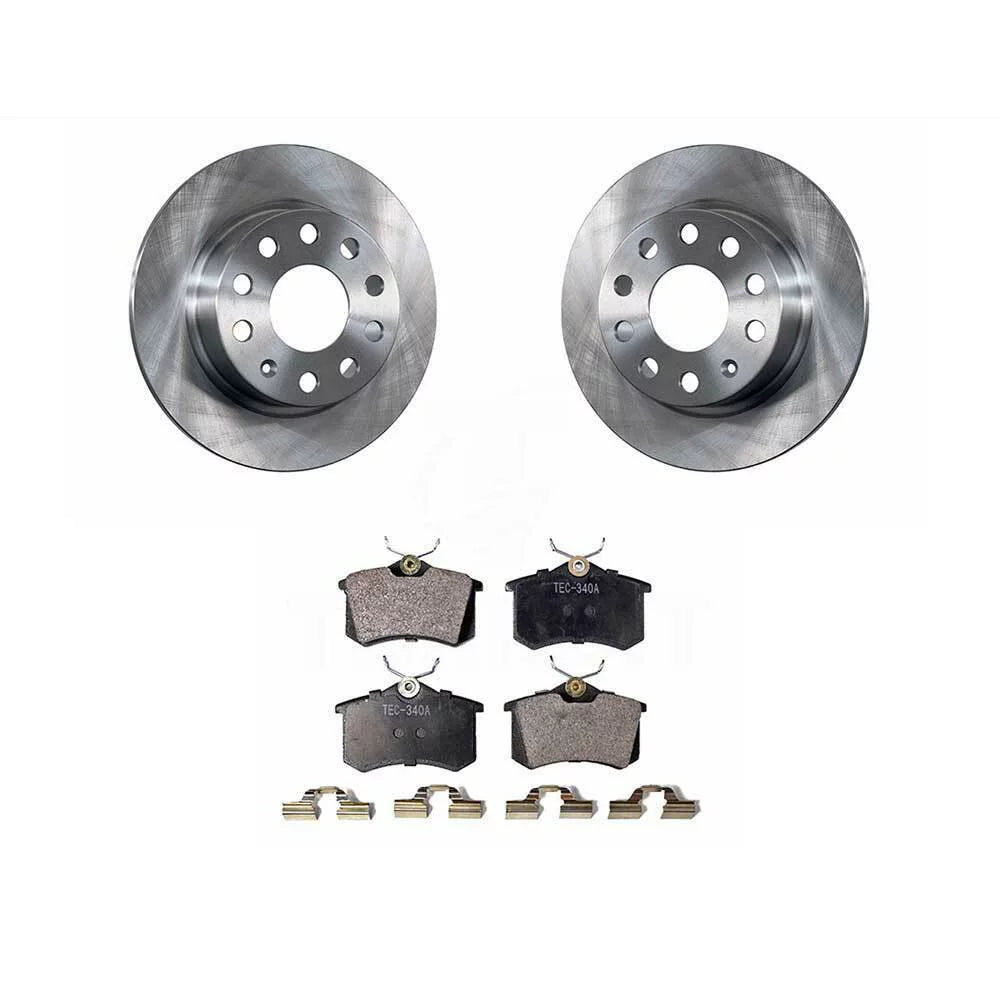 Teledu Rear Ceramic Brake Pads & Rotors Kit For Audi Volkswagen 253mm Diameter Rotor