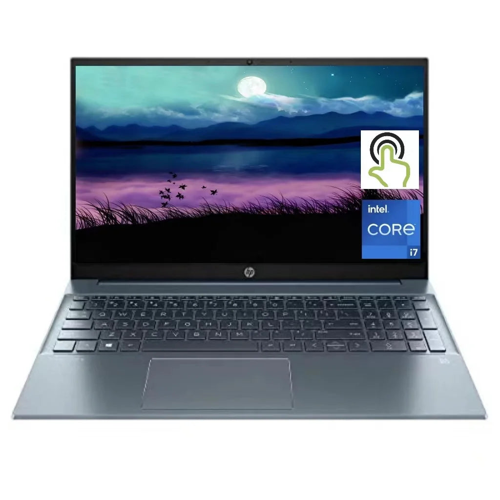 New HP Pavilion 15.6 FHD Touchscreen Laptop, 13th Gen Intel Core i7-1355U,64GB RAM,2TB SSD,Intel Iris Xe Graphics,Backlit Keyboard ,Webcam, HDMI,Wifi 6 ,Bluetooth ,Windows 11 Home,Fog Blue