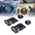 Xprite Black Aluminum Hood Latch Kit with Hollow shape for 2007-2018 Jeep Wrangler JK & 2018+ Jeep Wrangler JL
