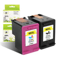 60XL Ink Cartridge Combo Pack fit for hp 60 XL photosmart Printer D110 C4680,Deskjet D2680 F2430 F4210 Printer - 1 Black,1 Tri-Color