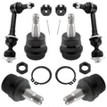 BOXI (Set of 6) Front Upper & Lower Ball Joints + Front Stabilizer Sway Bar End Links Kit Fit for Dodge Ram 1500 2500 4WD 1995 1996 1997 1998 1999 | Replace K7280 K8195 K3134