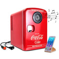 Coca-Cola 6 Can Portable Cooler/Warmer Built-in Bluetooth Speaker Refrigerator