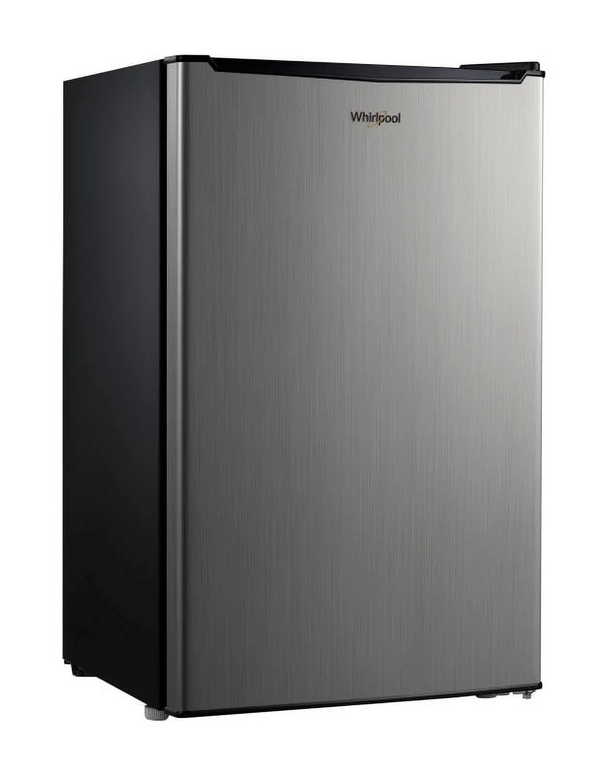 Whirlpool 4.3 Cu Ft Mini Fridge with Single Door, Chiller WH43S1E, Stainless Look