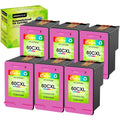 GREENCYCLE 60XL Ink Cartridges Replacement for HP High Yield 60 XL Compatible with DESKJET D1660 D2500 D5560 PhotoSmart C4600 C4780 D110a ENVY 110 120 (6 Tri-Color)