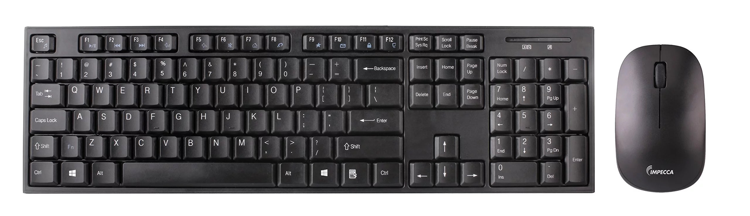 impecca kb-202wck wireless keyboard/mouse combo bk