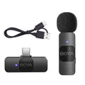 BOYA BY-V10 Wireless Microphone System, Clip-on Phone Mic for Type-C Android, Smart Noise Reduction, 50M Transmission
