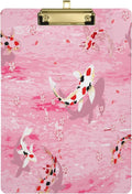 KXMDXA Spring Cherry Blossom Flower Fish Clipboard Hardboard Wood Nursing Clip Board and Pull for Standard A4 Letter 13x9 inches