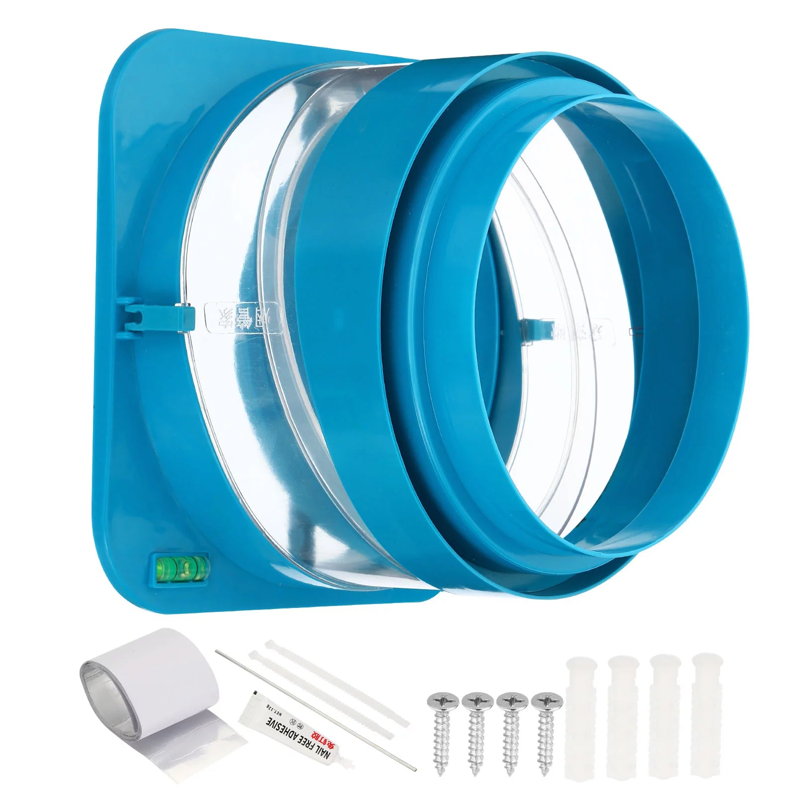 Uxcell 6-7 Backdraft Damper ABS Flexible Airflow Inline Backflow Duct Adaptor Blue 1 Set