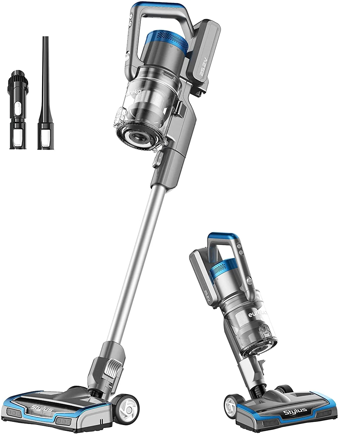 Eureka Stylus Lightweight Cordless Vacuum Cleaner, 350W Powerful BLDC Motor for Multi-Flooring Deep Clean LED Headlights, Convenient Stick and Handheld Vac, Premium